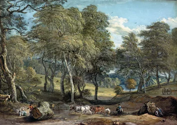 Windsor Forest met ossen die hout trekken, 1798